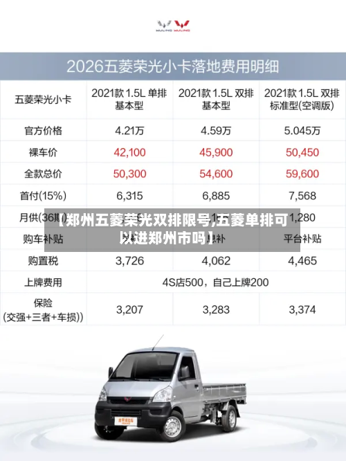 【郑州五菱荣光双排限号,五菱单排可以进郑州市吗】-第2张图片
