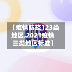【疫情防控123类地区,2021疫情三类地区标准】