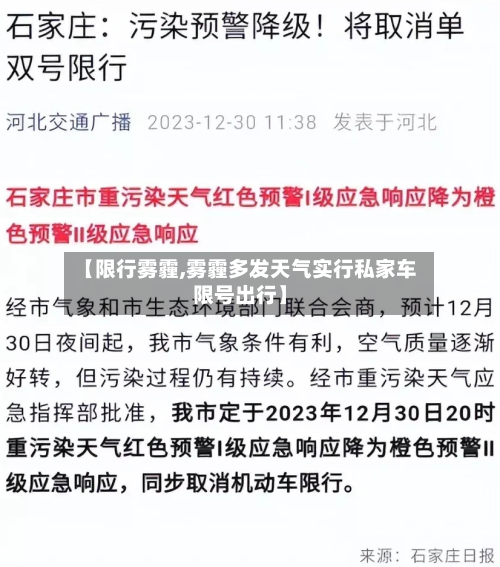 【限行雾霾,雾霾多发天气实行私家车限号出行】