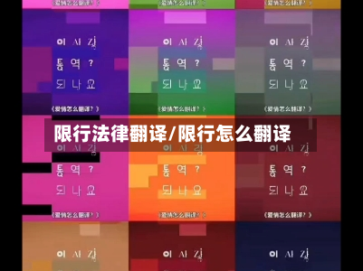 限行法律翻译/限行怎么翻译-第3张图片