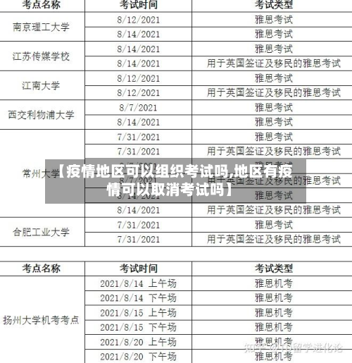 【疫情地区可以组织考试吗,地区有疫情可以取消考试吗】