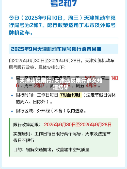 天津违反限行/天津违反限行多久知道结果