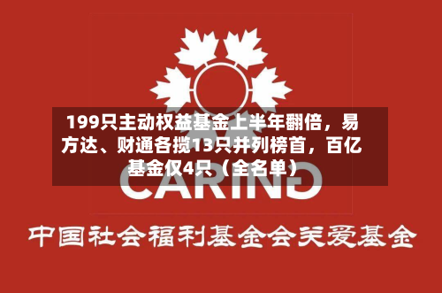 199只主动权益基金上半年翻倍，易方达、财通各揽13只并列榜首	，百亿基金仅4只（全名单）-第3张图片