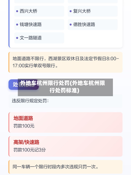 外地车杭州限行处罚(外地车杭州限行处罚标准)