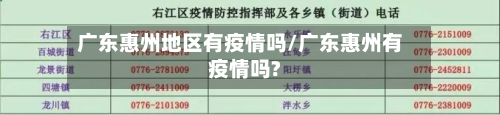 广东惠州地区有疫情吗/广东惠州有疫情吗?