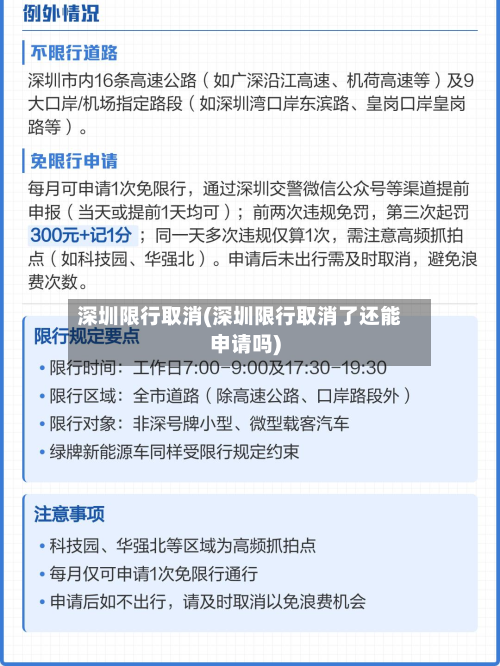 深圳限行取消(深圳限行取消了还能申请吗)-第2张图片