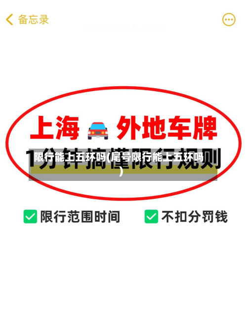 限行能上五环吗(尾号限行能上五环吗)