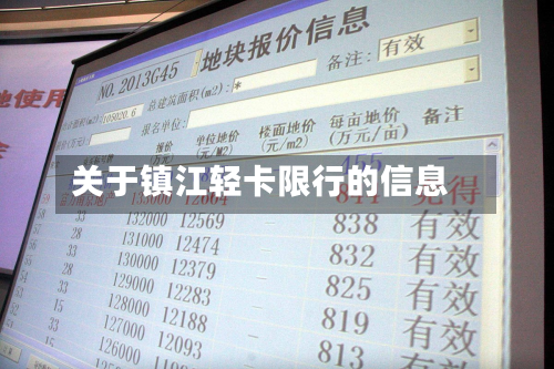 关于镇江轻卡限行的信息
