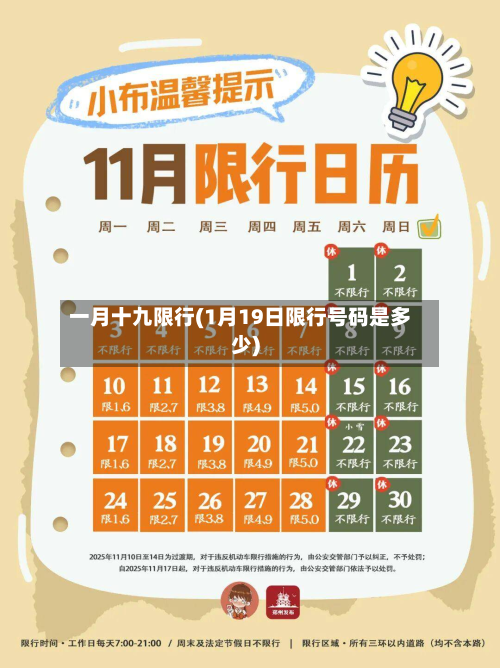 一月十九限行(1月19日限行号码是多少)