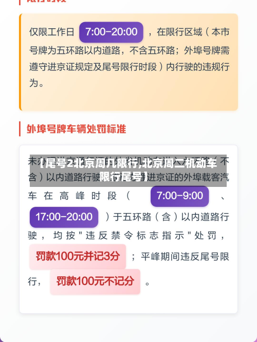 【尾号2北京周几限行,北京周二机动车限行尾号】
