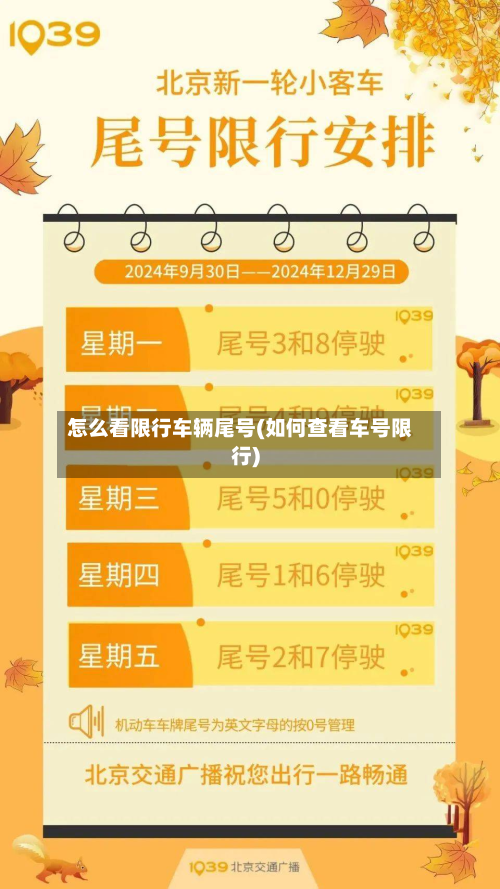 怎么看限行车辆尾号(如何查看车号限行)-第3张图片