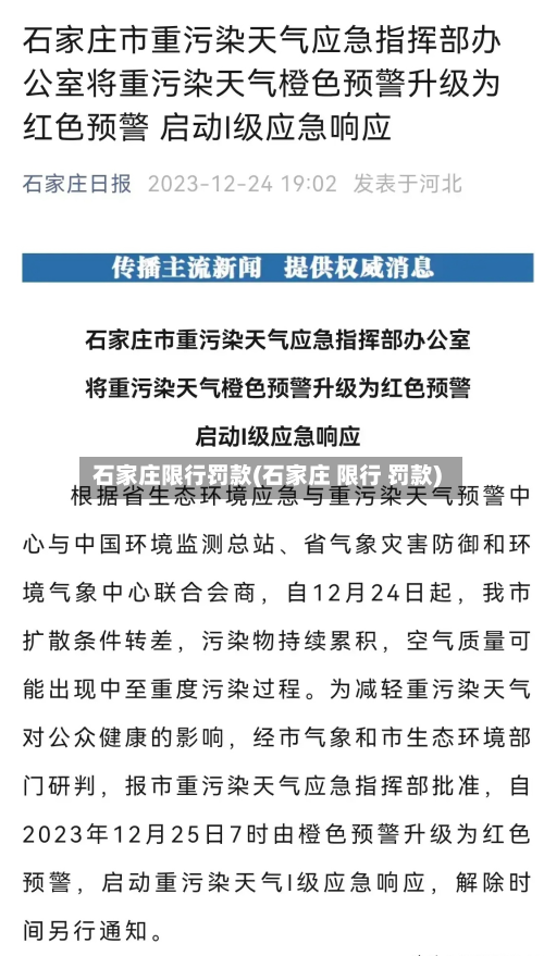 石家庄限行罚款(石家庄 限行 罚款)-第2张图片