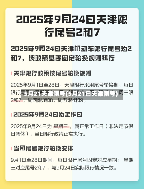 5月21天津限号(5月21日天津限号)