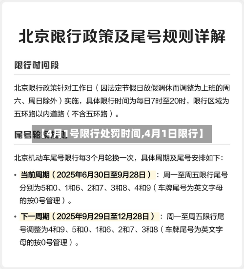 【4月1号限行处罚时间,4月1日限行】-第2张图片
