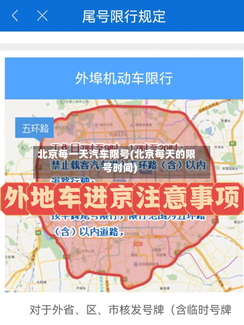 北京每一天汽车限号(北京每天的限号时间)