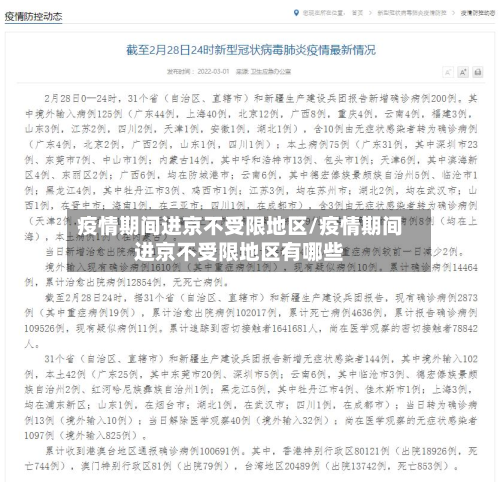 疫情期间进京不受限地区/疫情期间进京不受限地区有哪些-第3张图片