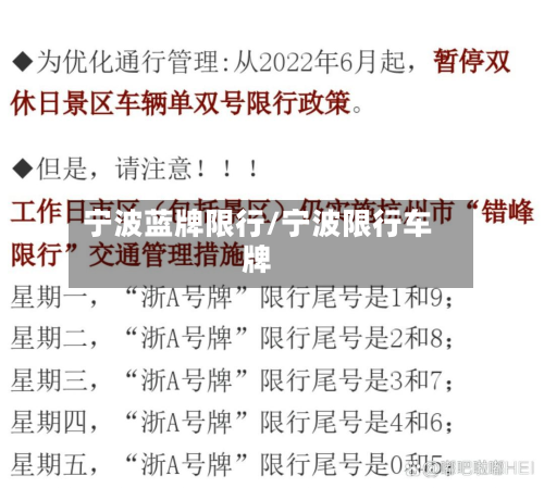 宁波蓝牌限行/宁波限行车牌