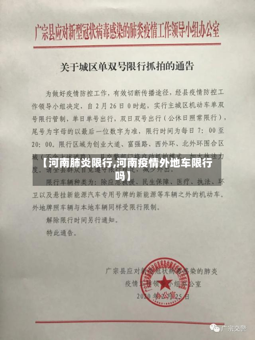 【河南肺炎限行,河南疫情外地车限行吗】-第2张图片