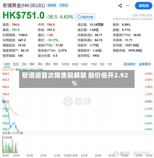 智谱迎首次限售股解禁 股价低开2.92%