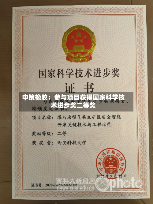 中策橡胶：参与项目获得国家科学技术进步奖二等奖-第2张图片