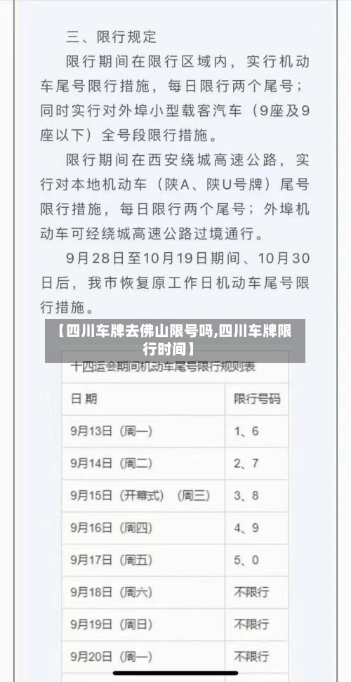 【四川车牌去佛山限号吗,四川车牌限行时间】
