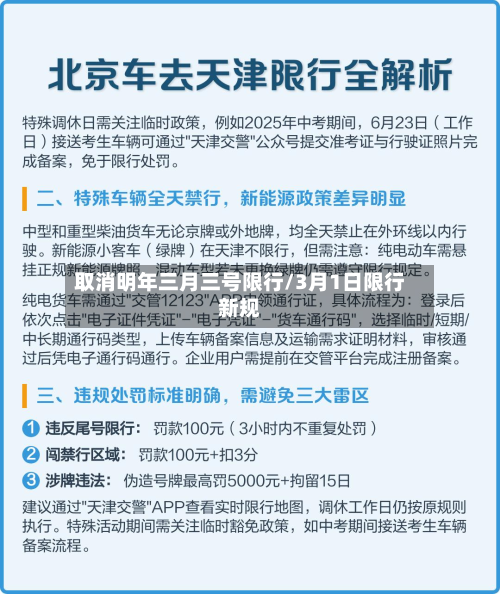 取消明年三月三号限行/3月1日限行新规-第3张图片