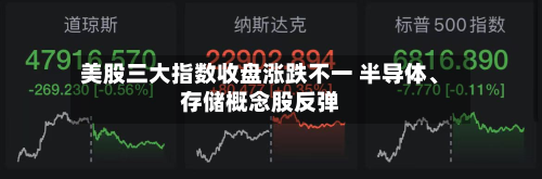 美股三大指数收盘涨跌不一 半导体、存储概念股反弹