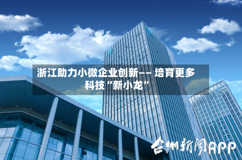 浙江助力小微企业创新—— 培育更多科技“新小龙”-第2张图片