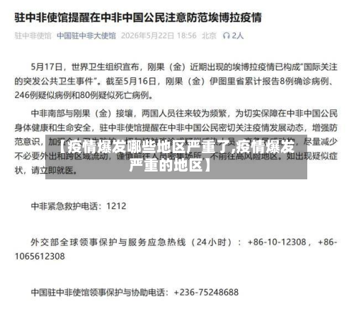【疫情爆发哪些地区严重了,疫情爆发严重的地区】