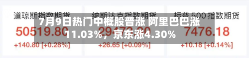 7月9日热门中概股普涨 阿里巴巴涨11.03%，京东涨4.30%-第3张图片