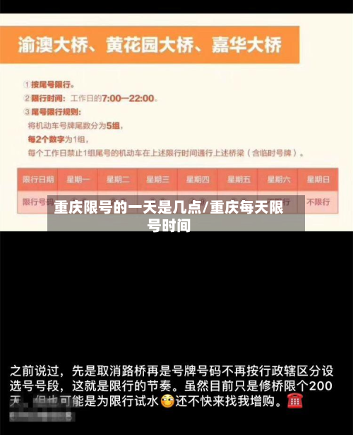 重庆限号的一天是几点/重庆每天限号时间