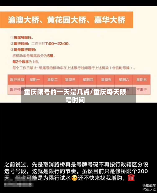 重庆限号的一天是几点/重庆每天限号时间-第3张图片