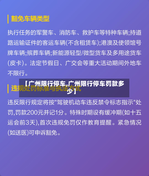 【广州限行停车,广州限行停车罚款多少】