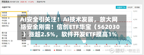AI安全引关注！AI技术发展，放大网络安全刚需！信创ETF华宝（562030）涨超2.5%，软件开发ETF摸高1%