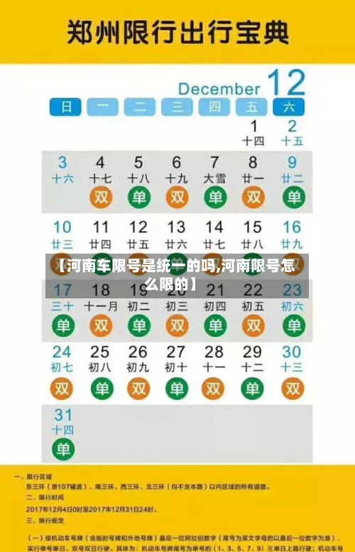 【河南车限号是统一的吗,河南限号怎么限的】