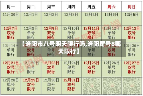 【洛阳市八号明天限行吗,洛阳尾号8哪天限行】