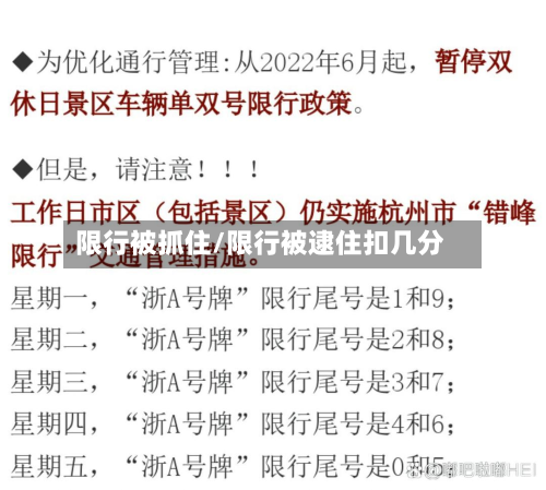 限行被抓住/限行被逮住扣几分