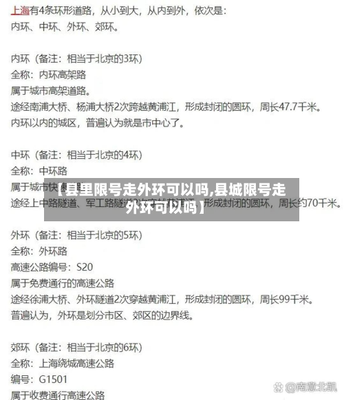 【县里限号走外环可以吗,县城限号走外环可以吗】-第3张图片