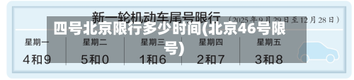 四号北京限行多少时间(北京46号限号)