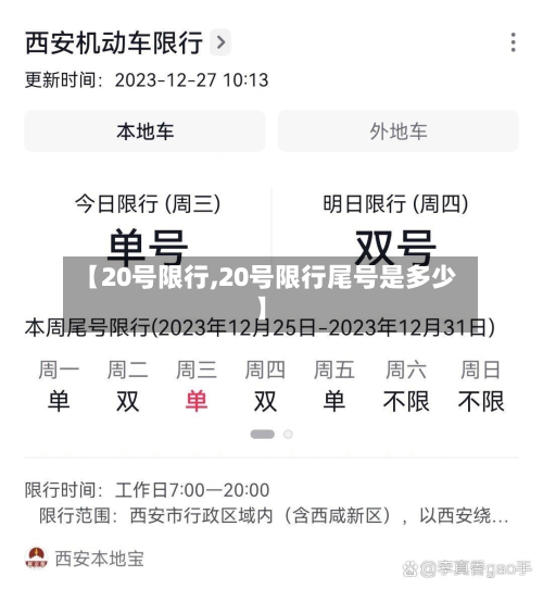 【20号限行,20号限行尾号是多少】