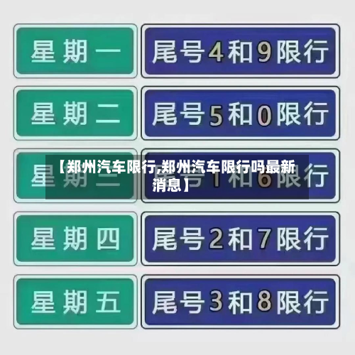 【郑州汽车限行,郑州汽车限行吗最新消息】