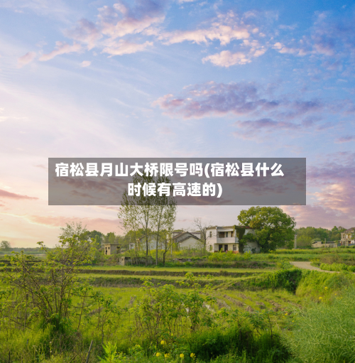 宿松县月山大桥限号吗(宿松县什么时候有高速的)-第2张图片