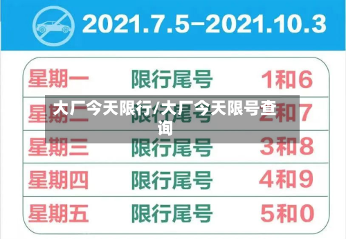 大厂今天限行/大厂今天限号查询-第2张图片