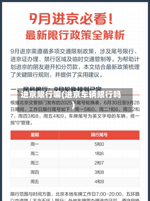 进京限行嘛(进京车辆限行吗)-第2张图片