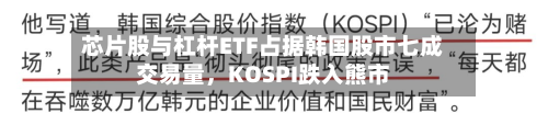 芯片股与杠杆ETF占据韩国股市七成交易量，KOSPI跌入熊市-第2张图片
