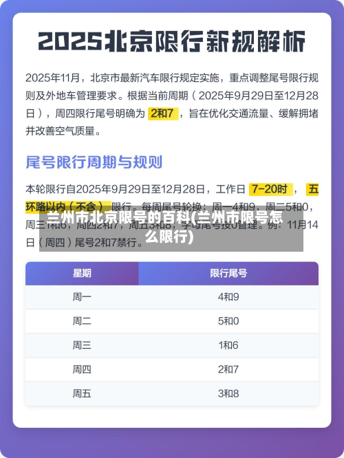 兰州市北京限号的百科(兰州市限号怎么限行)-第2张图片