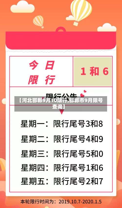 【河北邯郸9月10限行,邯郸市9月限号查询】