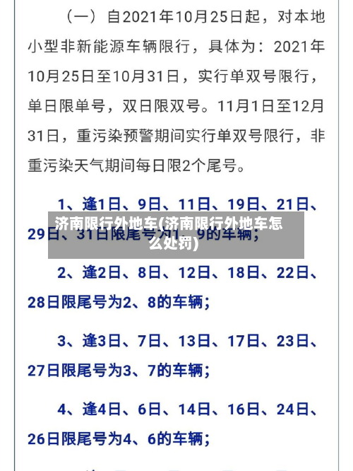 济南限行外地车(济南限行外地车怎么处罚)