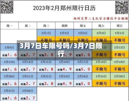 3月7日车限号吗/3月7日限行