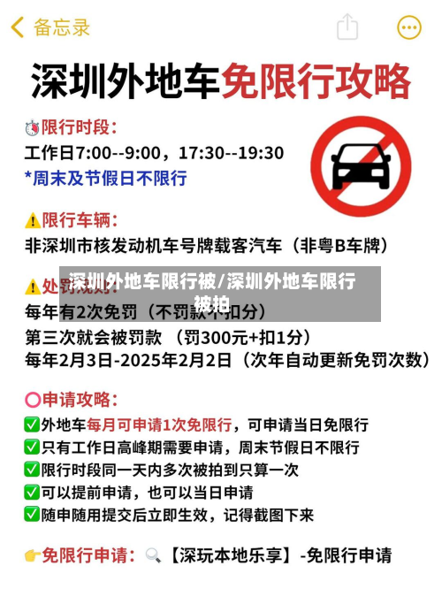 深圳外地车限行被/深圳外地车限行被拍